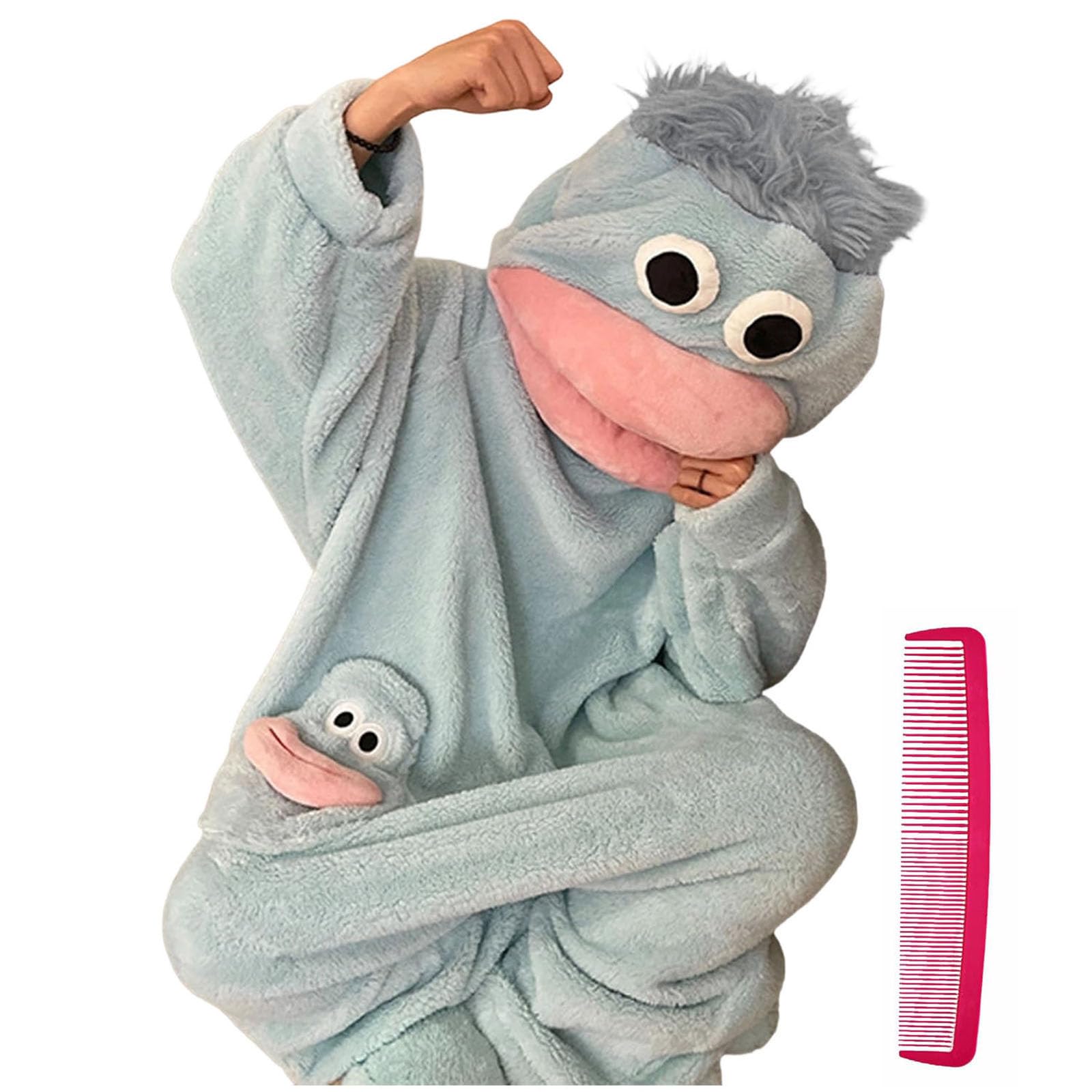 Silly Onesie Adult Pajamas, Ultra Soft Plush Hooded One Piece Loungewear Ulimate Playful Comfort Adorable for Movie Nights — view 15