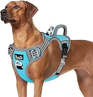 Vista 14 de SlowTon Arnés para perro sin tirones, arnés resistente sin estrangulamiento para mascotas, con 2 clips para la correa y mango vertical de fácil