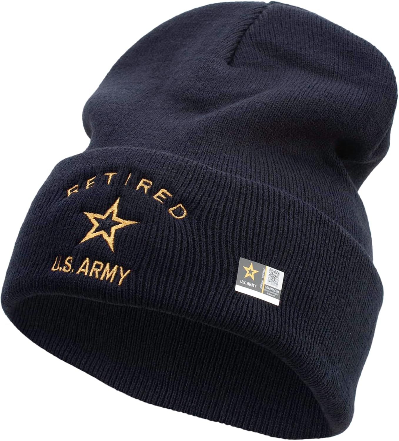 e4Hats.com US Army Retired Military Embroidered 12 Inch Long Knitted Beanie
