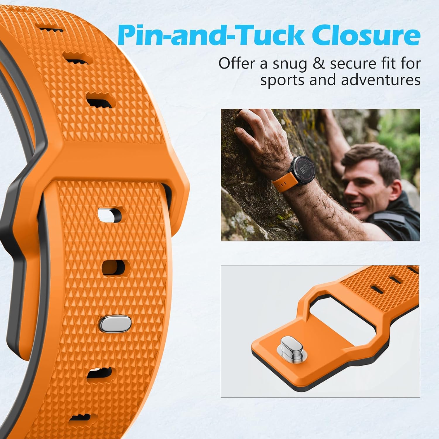 Band Compatible with Garmin Instinct Watch - Quick Fit 22mm Watch Band for Fenix E/8-47mm/7/6/5/Forerunner 965/955/945/935/745/Epix 2/Approach S70/S62/S60/Quatix 7/6/5 Upgraded Silicone Strap - Image 3