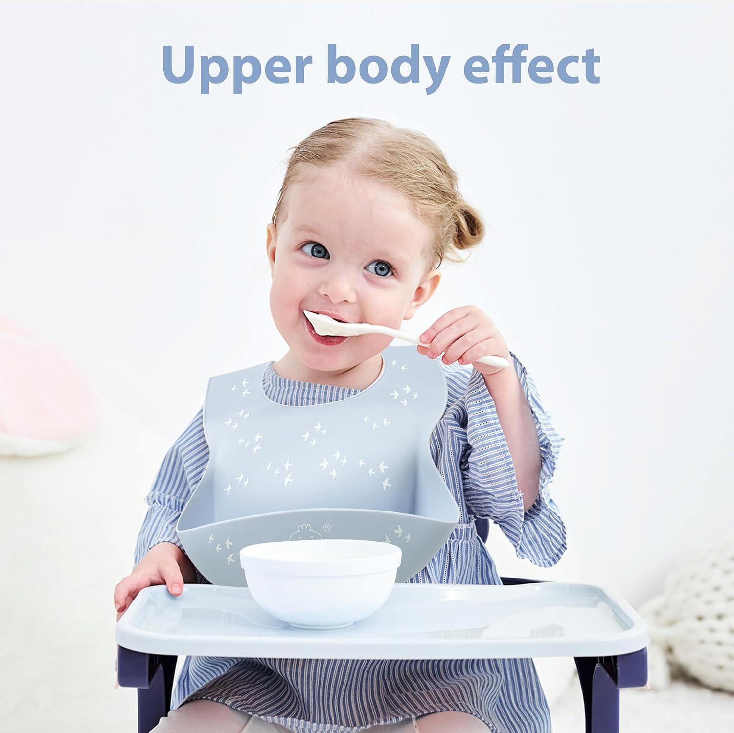 Little Dimsum Silicone Baby Feeding Bibs Easily Adjustable and Wipe Clean Soft Waterproof Weaning Bibs