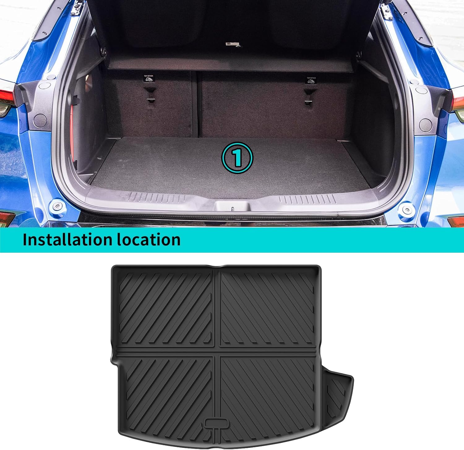 SMABEE Cargo Mat Fit for 2024 2025 2026 Buick Envista Accessories All Weather TPE Trunk Mat Boot Liner Protective Pads Anti-Slip Waterproof Interior