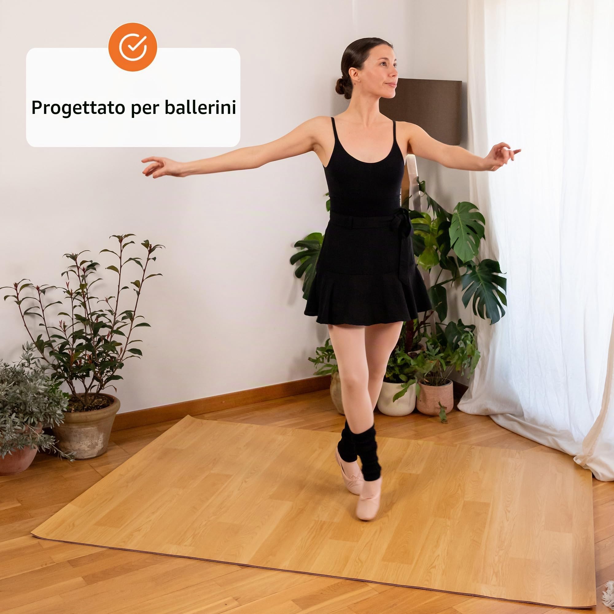 ODOXIA Pista da Ballo Marley Portatile | Grande 183 x 122 o 122 x 91 cm | Tappeto per Danza Classica, Tip Tap, Irish Dance e Altro | Pavimento Arrotolabile | Spessore 5 mm PVC | per Casa e Studio