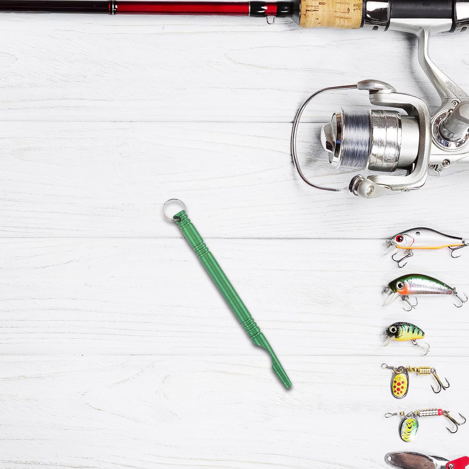 Fly Fishing Portable Design for Hooks and Fishing Line Knot Tying Tool Metal Construction with Quick and Precise Tying Mechanism