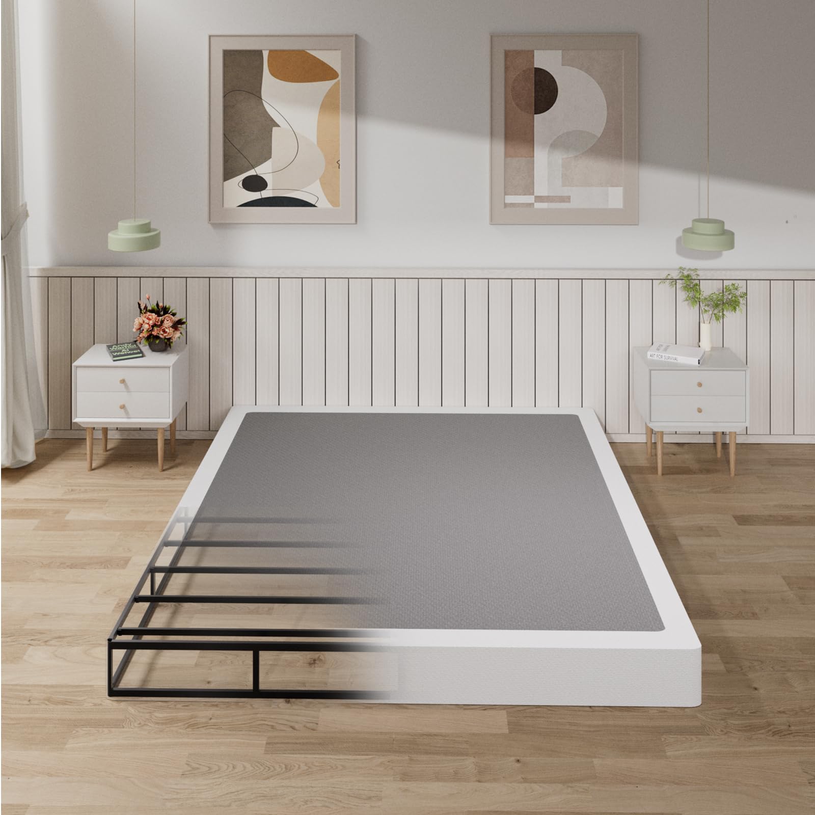 View 1 of ******INCOMPLETE , FOR PARTS ONLY ******Tyndall King Size Box Spring 7 Inch, Heavy Duty Metal King Bed Base