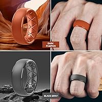 Vista 39 de Egnaro Anillos de boda de silicona para hombre: 1/4/6/7 Multipack de anillos de boda de goma con arco interior Diseño ergonómico transpirable