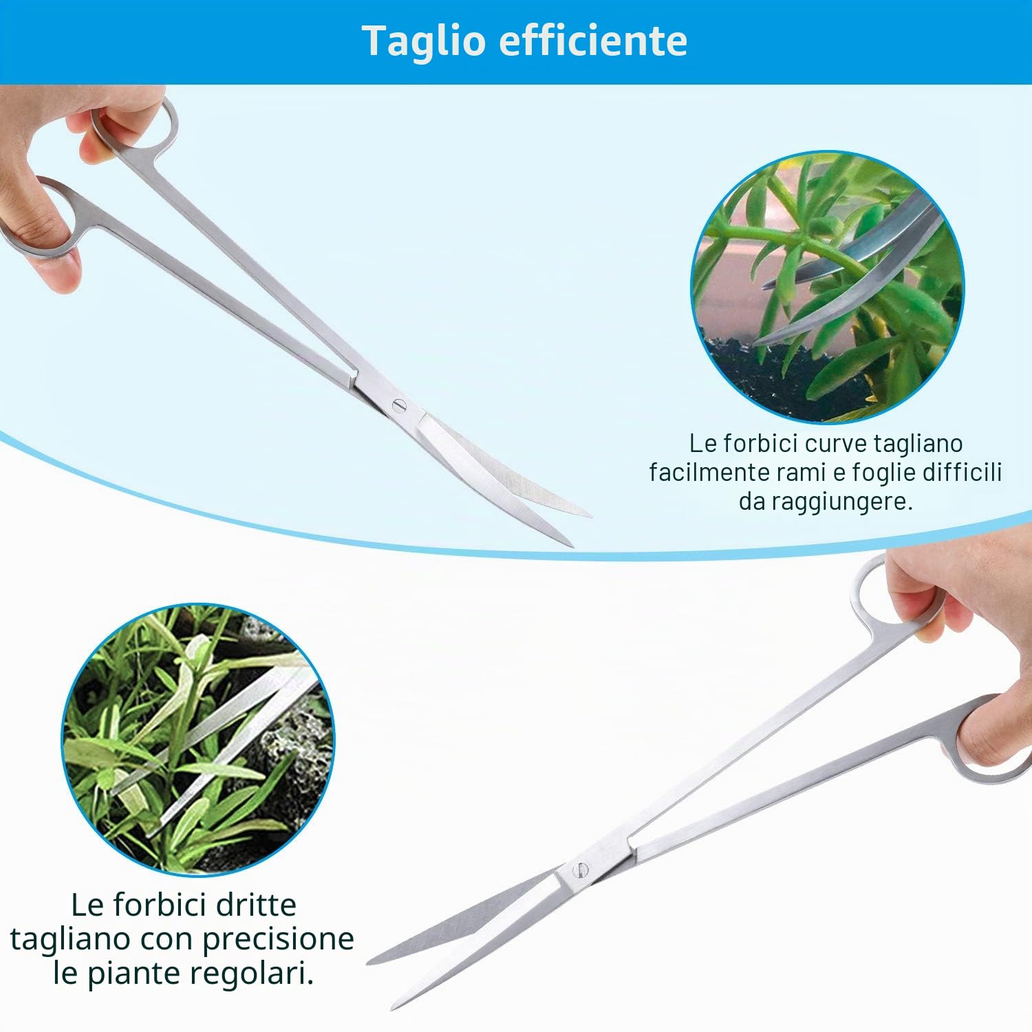 PETTOM Kit di attrezzi 5 in 1 per aquascaping, attrezzatura per paesaggistica acquatica, pinzette lunghe per acquario, forbici e spatola, set di attrezzi per acquario, kit di base per piante