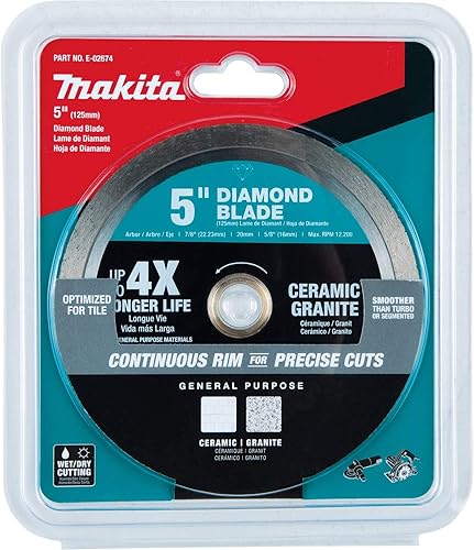 Miniatura 2 de Makita E-02674 Hoja de diamante de 5", borde continuo, uso general