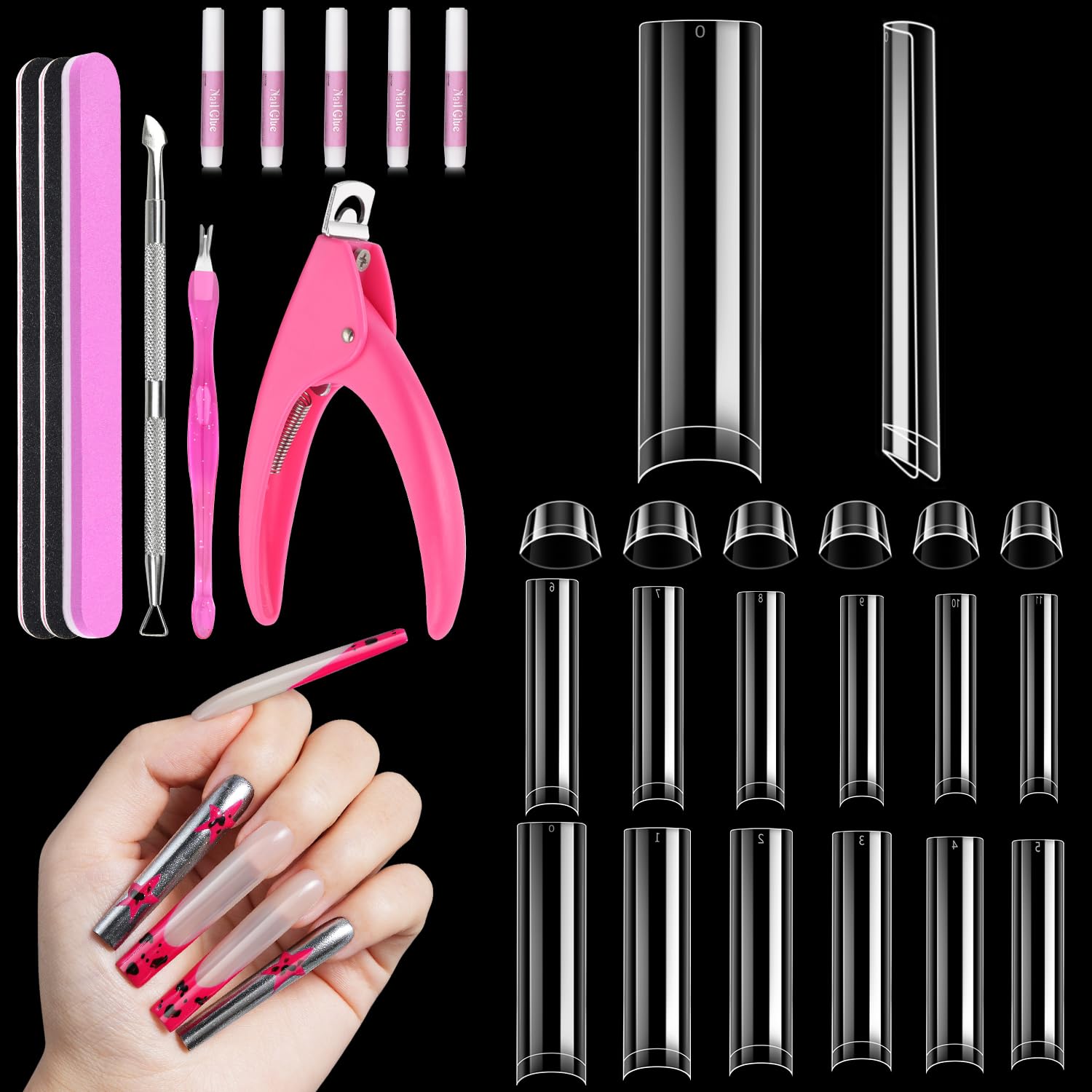 Clear Acrylic Nail Tips - 500pcs for Beginners -13