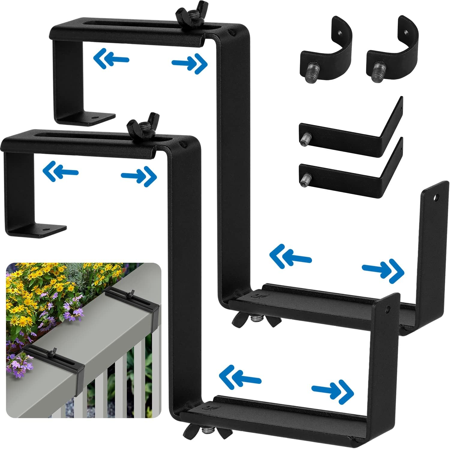 Adjustable Planter Box Bracket (Set of 2), Brackets for