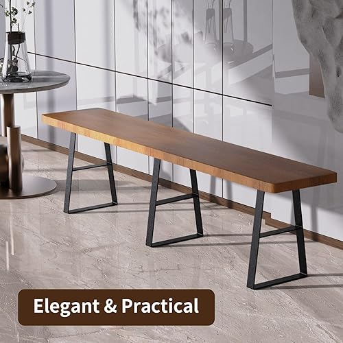 Miniatura 5 de Orgerphy Patas de banco de metal trapezoidal negro de 16 pulgadas (3 piezas)  Patas de muebles resistentes para banco  Patas de mesa de metal  Con