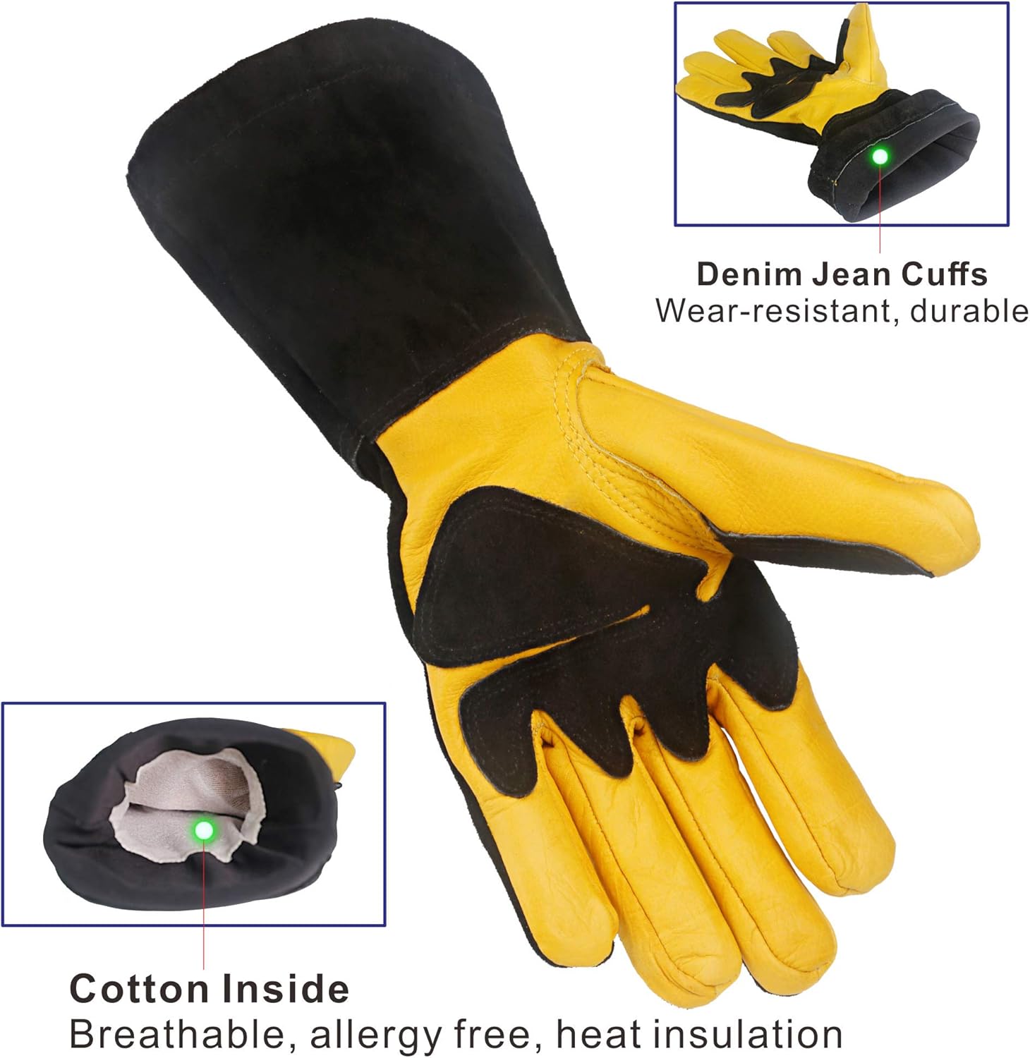🔥 Cashback up to 70% KIM YUAN Extreme Heat/Fire Resistant Gloves Leather with Kevlar Stitching, Mitts Perfect for Welding/Oven/Grill/BBQ/Mig/Fireplace/Stove/Pot Holder/Tig Welder/Animal Handling
