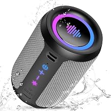 Portable Bluetooth Speaker with Lights, Bluetooth 5.4 Speaker, All Day Playtime,Powerful Crystal Clear Sound,15W Loud Stereo Sound, IPX7 Waterproof,TWS pairing for Home/Party/Outdoor/Travel,Gift Ideas