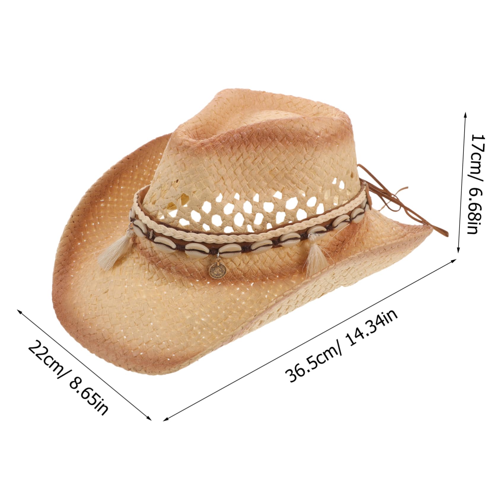 Beavorty Adjustable Size Cowboy Hat Women's/Cowgirl Party Decoration Cosplay Sun Comfortable Beach Hat Khaki