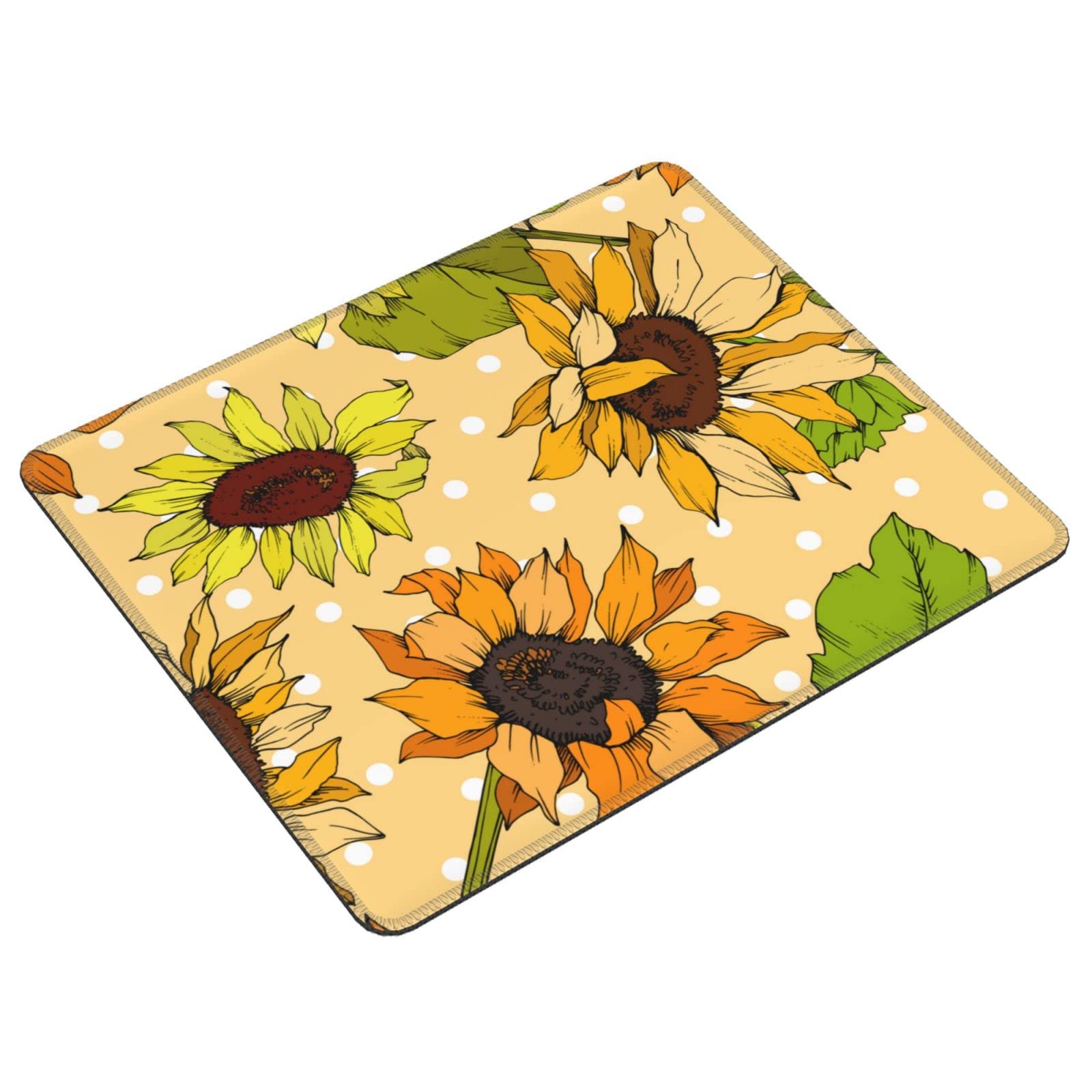 Tappetino per mouse con girasoli con bordi cuciti per computer portatili, tastiera, tappetino per mouse da scrivania tappetino per mouse da gioco