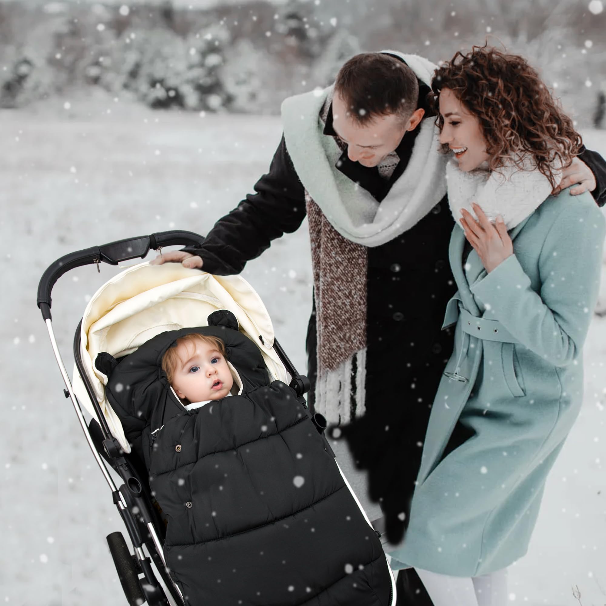 Universal para Cochecito De Bebé, De Invierno para Cochecito, Universal para Silla De Paseo, Color Negro