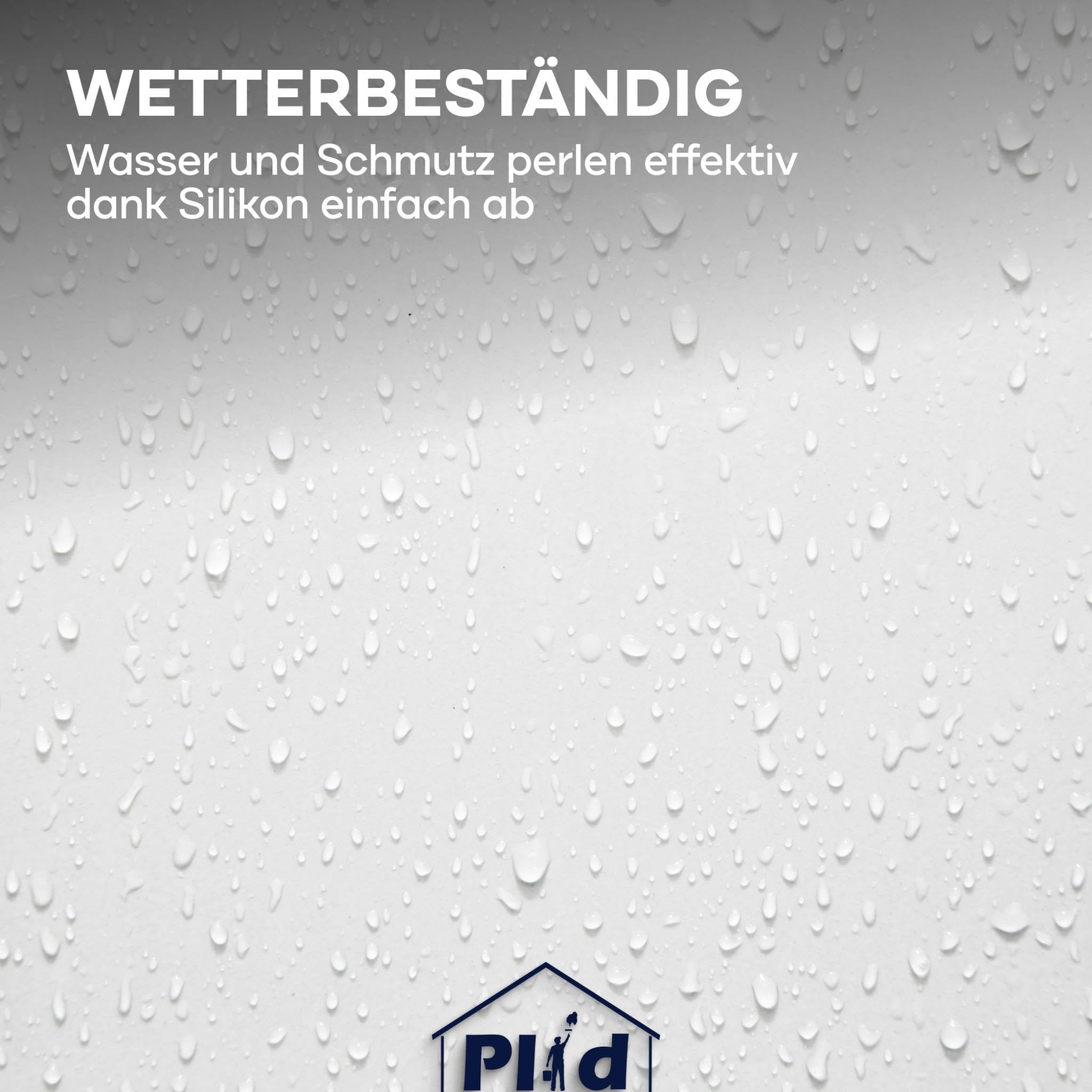 Plid® Silikon Fassadenfarbe Weiss matt 5L - Aussenfarbe wetterfest für Beton, Mauerwerk