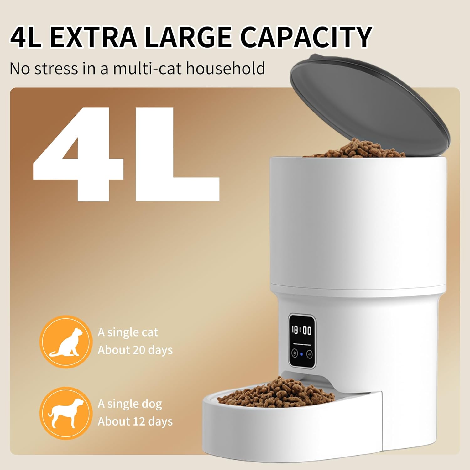 RPZ Automatic Cat Feeder and Water Dispenser Set, Auto Cat Feeder with Timer, Large Capacity Cat Food Dispenser Automatic,Easy Clean Automatic Feeder for Cats – Ideal for Busy Pet Owners