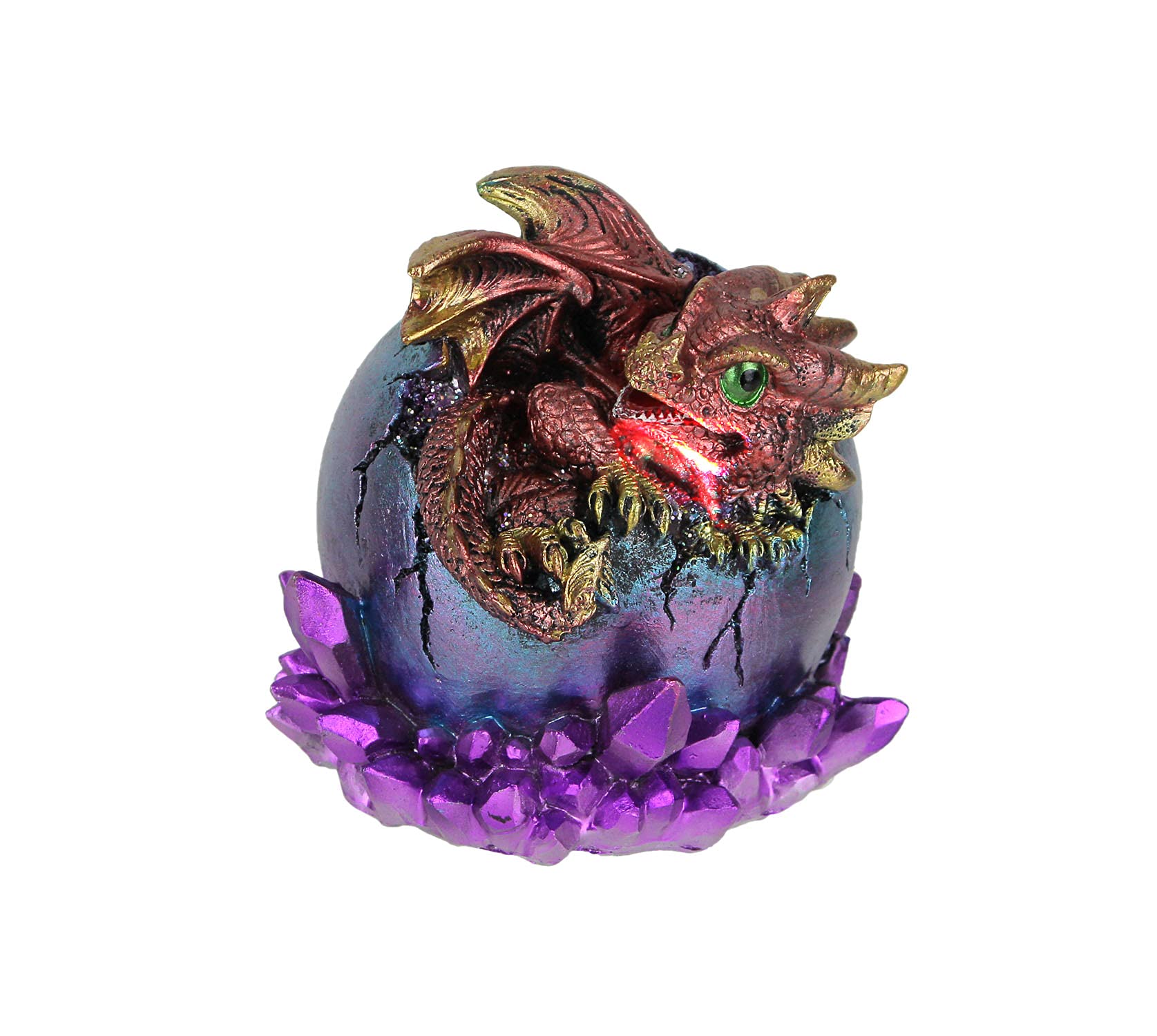 EVERSPRINGImport Co Red Baby Dragon with Egg with Led Light Figurine