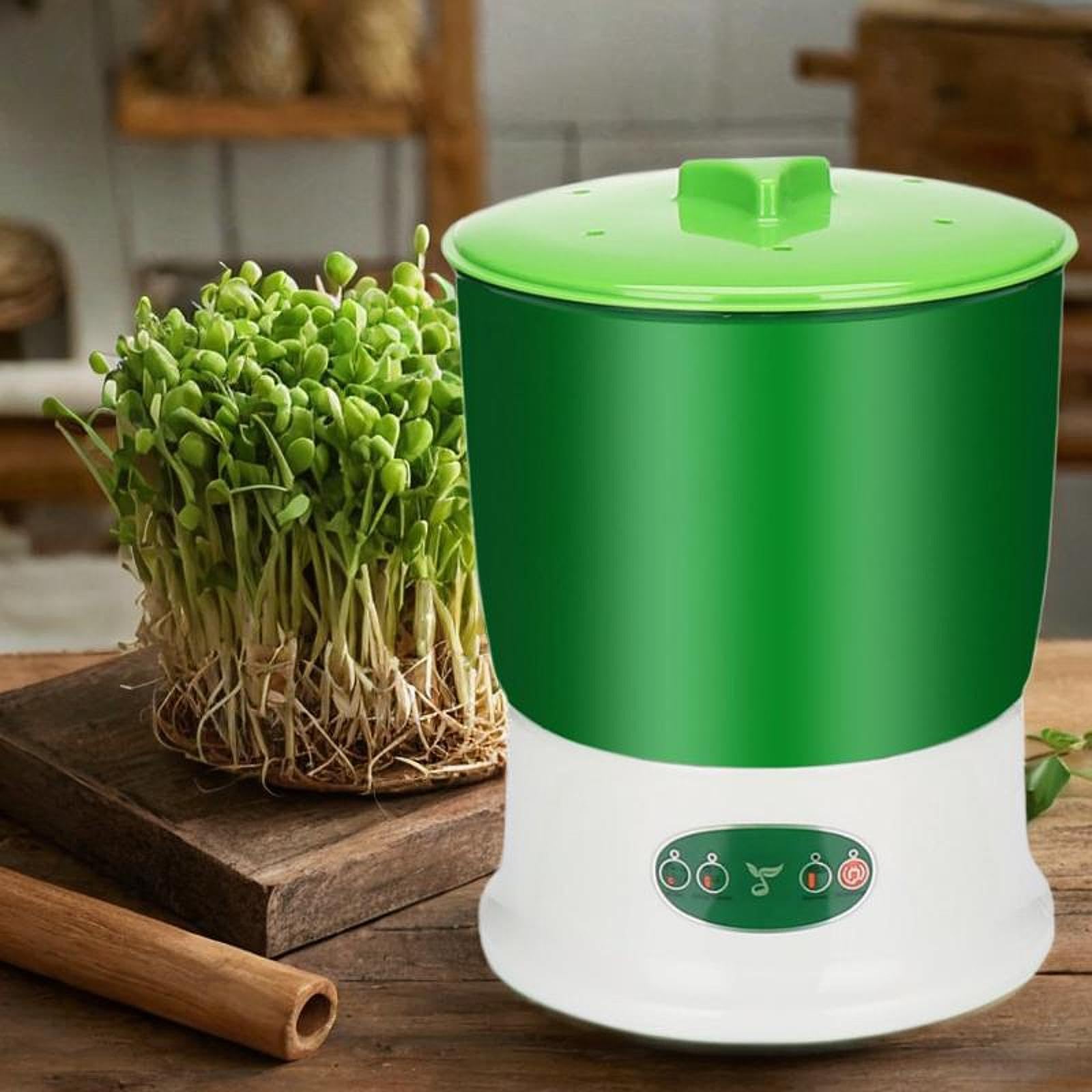 Germinador de Frijoles con Configuraciones Estacionales y Niveles, 2 Capas Germinador Doméstico de Gran Capacidad, 360° Pulverizador Automático, Kit de Máquina de Cultivo Automático para Hogar