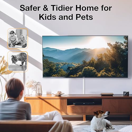 Miniatura 8 de Delamu 157in Cord Hider Wall, TV Cable Hider Cord Covers for Wires on Wall, Large Cable Management Raceway, Paintable Wire Hiders Wire Covers for