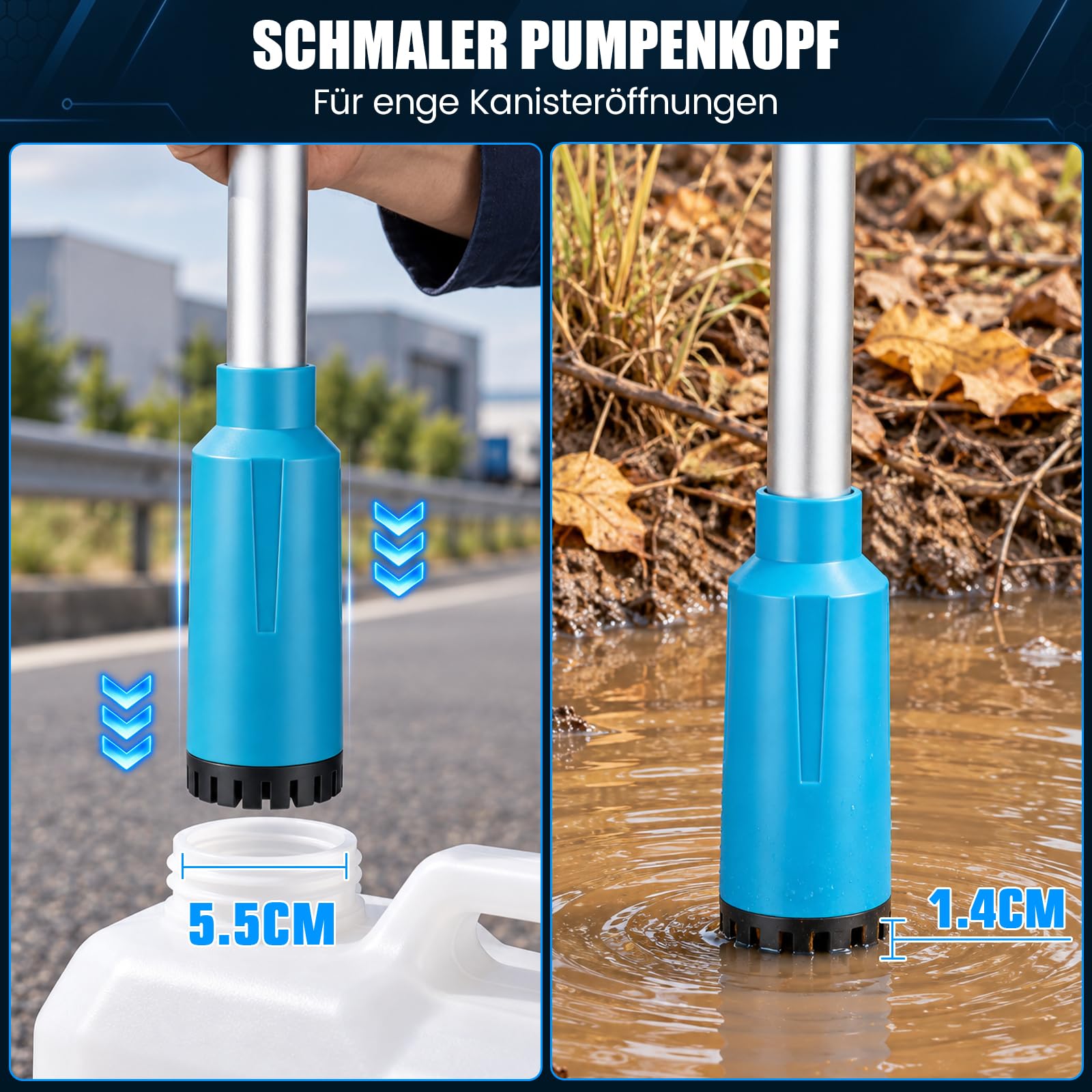 Akumulatorowa pompa do beczki deszczowej, kompatybilna z Makita 18 V