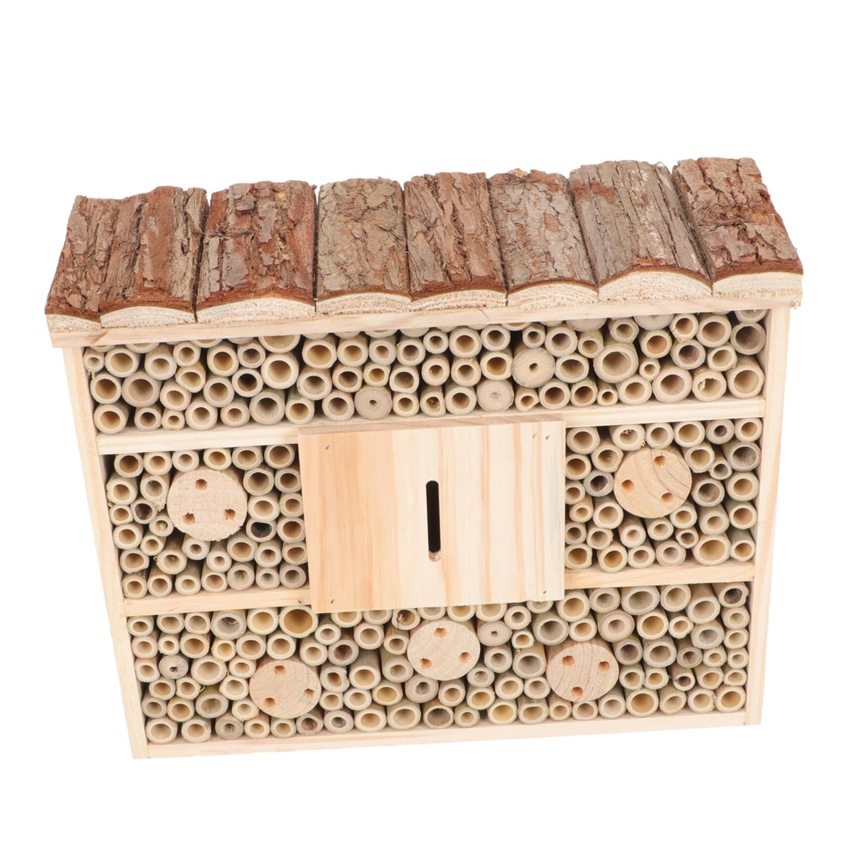 Supvox Holz-insektenhotel Für Bienen Und Marienkäfer Sicherer Lebensraum Für Gartenbewohner Wetterfest Aus Ausgewähltem Holz Für Blühende Gartenlandschaft