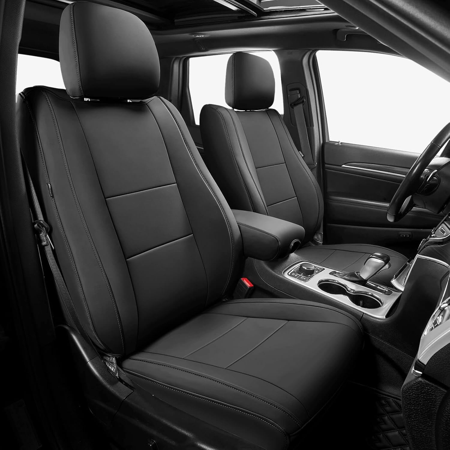 FREESOO Custom Fit Seat Covers for Jeep Grand Cherokee (2011–2021) – Luxury Faux Leather Full Set