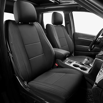 FREESOO for Jeep Grand Cherokee Seat Covers 2011-2021, Custom Car Seat Covers Full Set, Luxury Leather Seat Covers for Cars, Waterproof Seat Cover Cushion Accessories Black