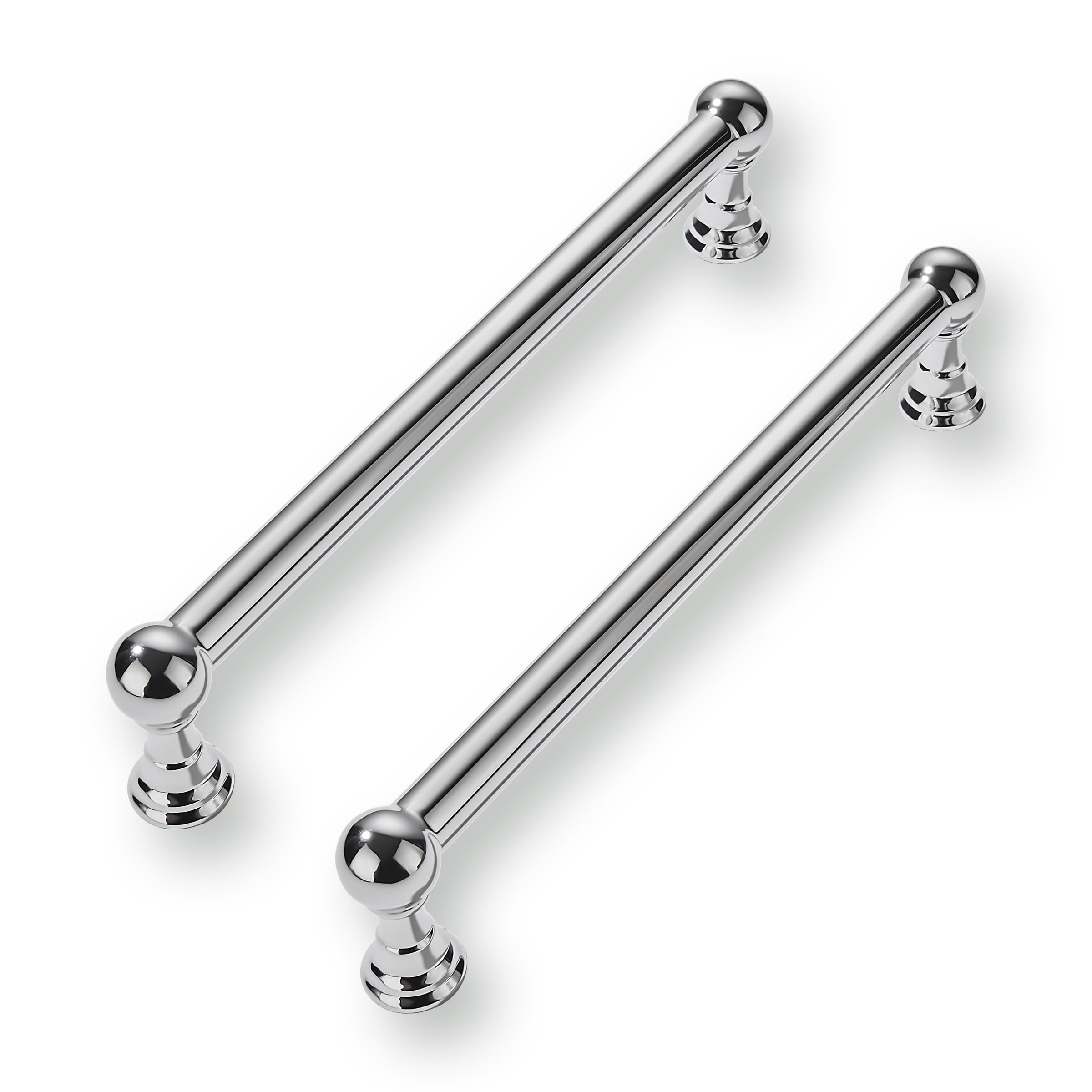 CABDM 10 Pack 6 Inch Solid Kitchen Cabinet Handles Poilshed Chrome Heavy Duty Cabinet Pulls Drawer Pulls Cabinet Hardware Kitchen Handles for Cabinets
