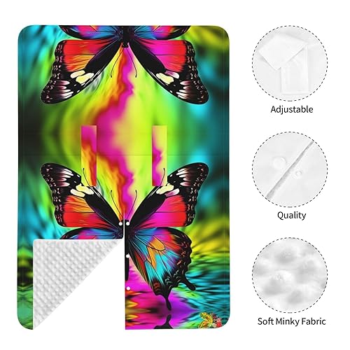 Miniatura 7 de Baby Car Seat Canopy Cover for Mom, Soft Breathable Nursing Breastfeeding Covers Multi Use Stroller Sun Shade Newborn Shower GiftColorful Butterfly