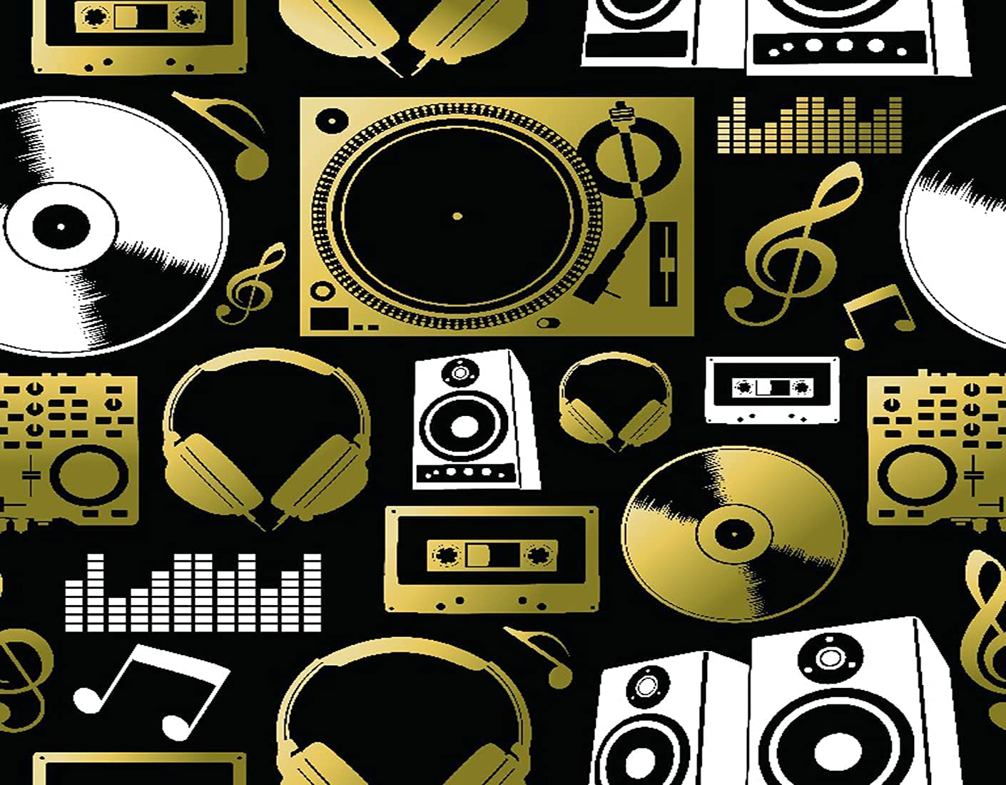 DIY 5D Diamond Painting by Number Kits,Music Concept Seamless Pattern Made with Icons，Arts for Adults Full Drill Canvas Picture for Home Wall Decor