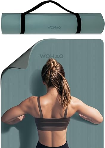 Extra Thick 8mm Yoga Mat, 72"x28" Non Slip Exercise Mat, Reversible 2-Sided Dual Color Premium POE Material, with Carrying Strap for Yoga, Pilates,