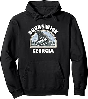 I Love Brunswick Georgia Beach Shark Souvenir Pullover Hoodie