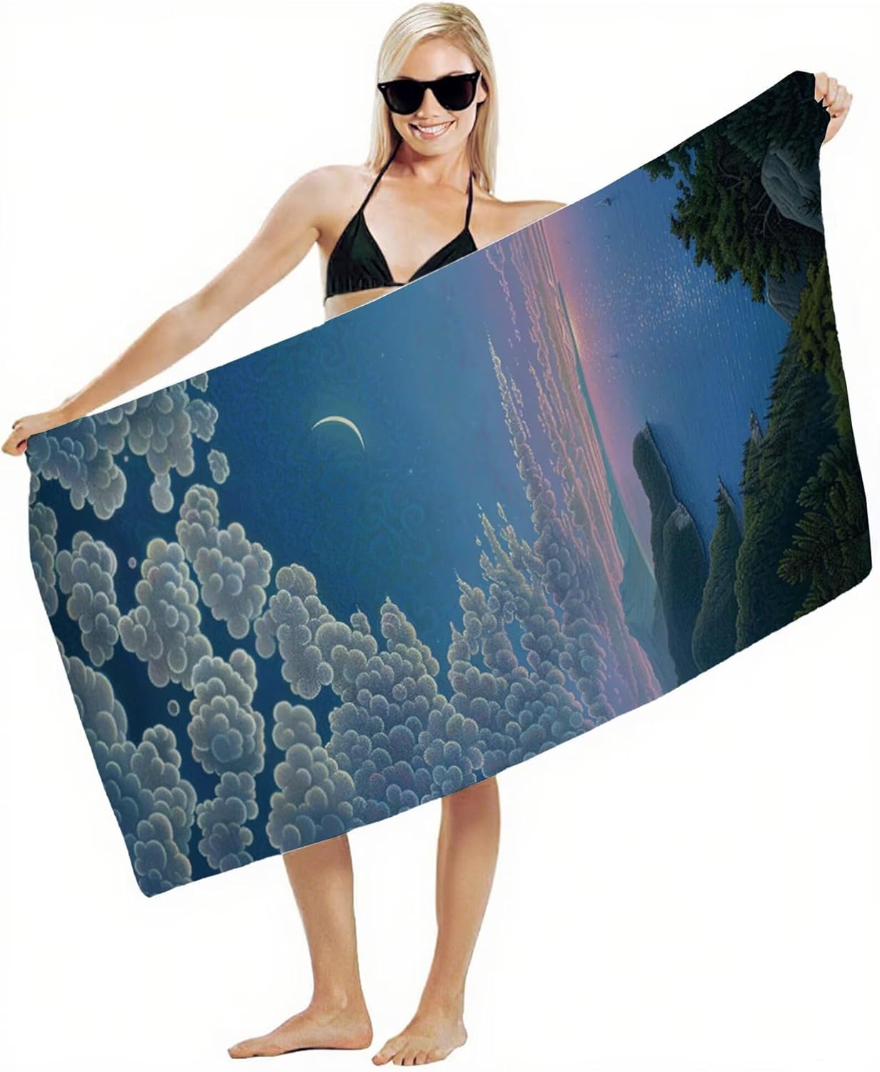 Beach Towel 90x180cm Bath Towels, Quick Dry Microfiber Towel, Sand Free, Super Absorbent, Lightweight, Compact Design, Towels for Bathroom Travel, Pool, Gym, Camping, Beach Vacation Essentials A2-735
