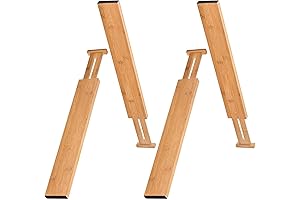 Short Size 100% Natural Bamboo Adjustable Drawer Dividers