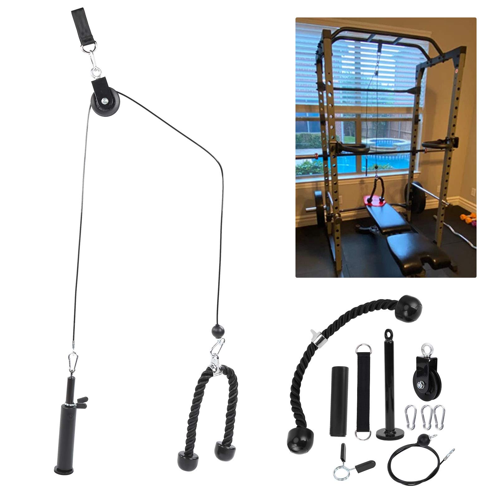 Juego de Equipos de Fitness DIY para Gimnasio en Casa, de Polea Duradero para Entrenamiento de Fuerza y ​​Potencia de Brazos, 1 Unidad