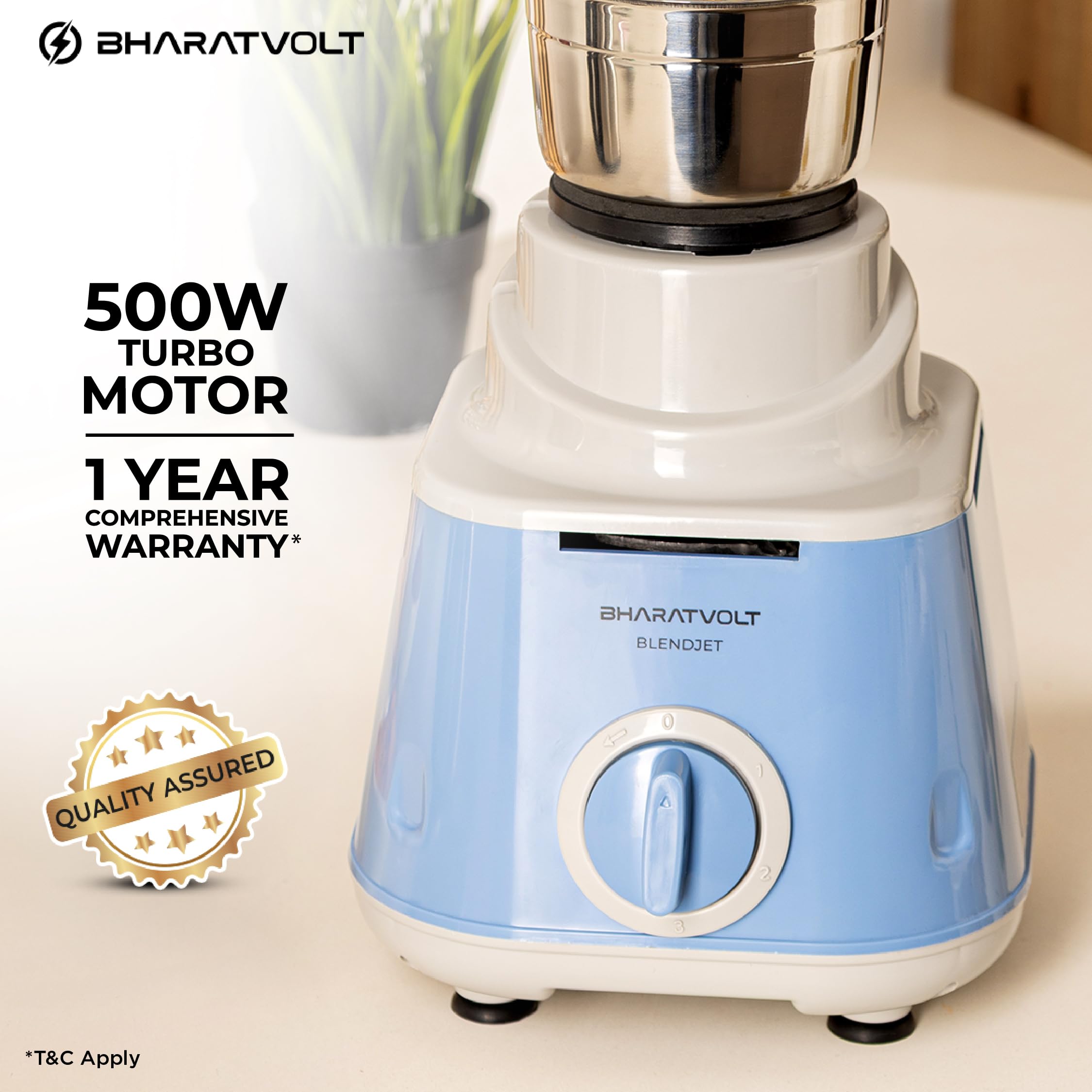 BharatVolt Mixer Grinder - 500W Turbo Motor -6 BharatVolt Mixer Grinder - 500W Turbo Motor -6