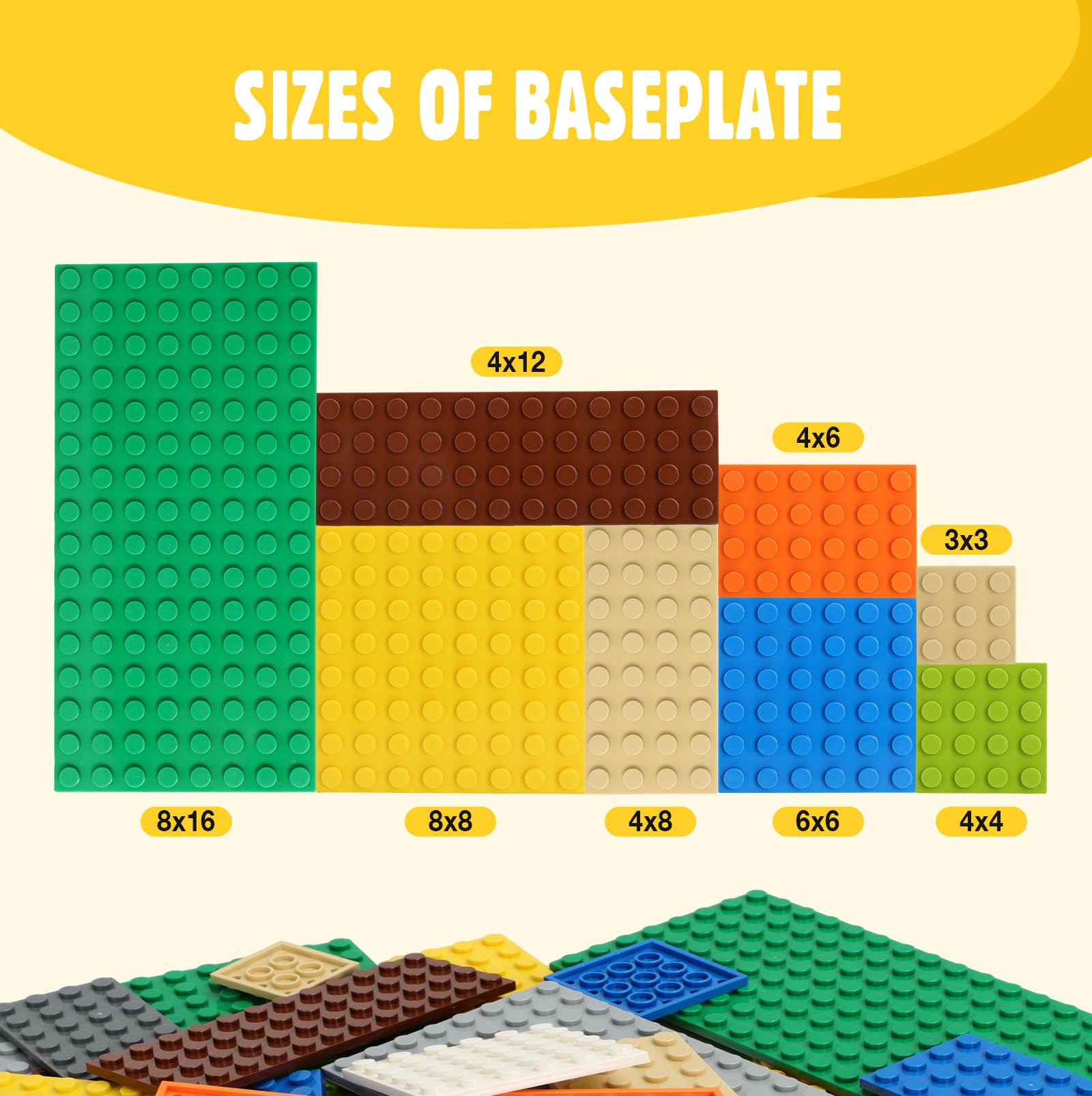 Lekebaby Classic Baseplates Building Base Plates for Building Bricks 32 Pieces of Small Bases & 6 Pieces of 32x 32 Baseplates 100% Compatible with Major Brands - Image 3