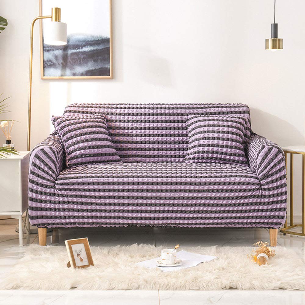 Housses de canapé extensibles violettes salon 3 places LIJUCAI 190-230cm