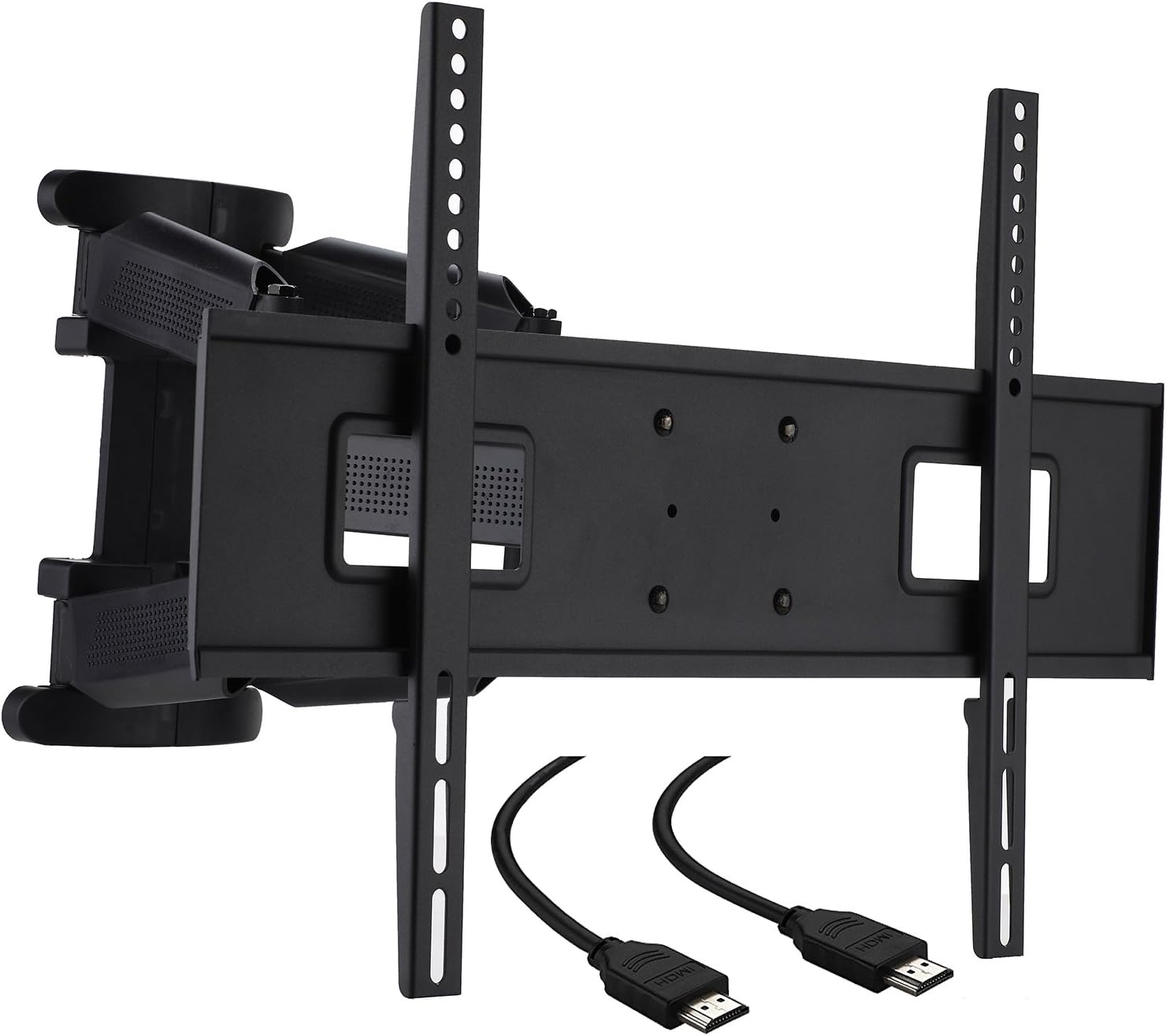 Cattail TV Wall Mount Bracket Full Motion Articulating Dual Arm Swing Out Tilt For 32 37 42 46 47 50 52 55 60 65 Inch LED LCD OLED Plasma Flat Screen Monitor Up To 110 Lbs VESA 400x600mm, Includes HDMI Cable