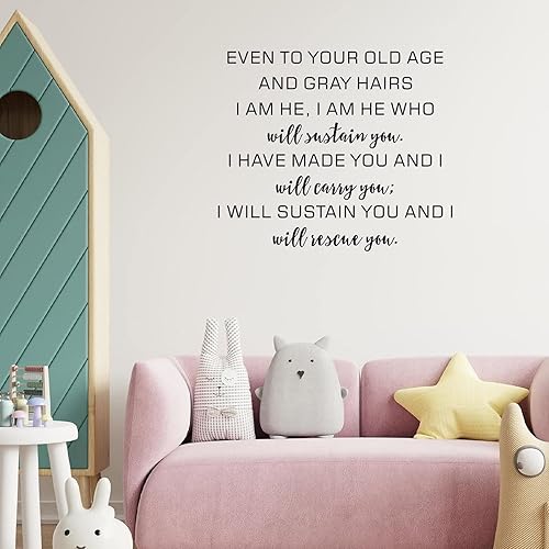 Miniatura 2 de Calcomanías de vinilo con cita de pared Even to Your Old Age and Gray Hairs I Am He, I Am He Who Will Sustain You Calcomanías de pared