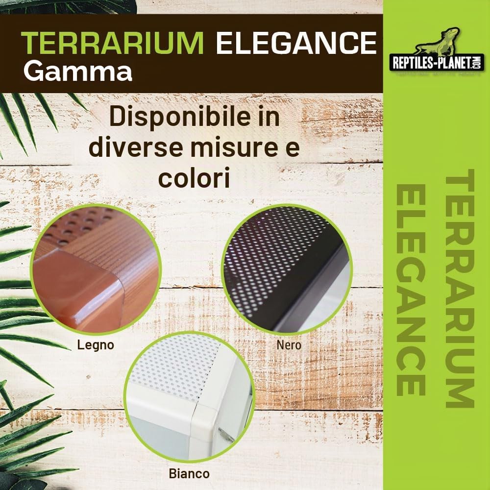 Reptiles Planet Alluminio Elegance Terrario per Rettile/Anfibio 100 x 45 x 50 Nero