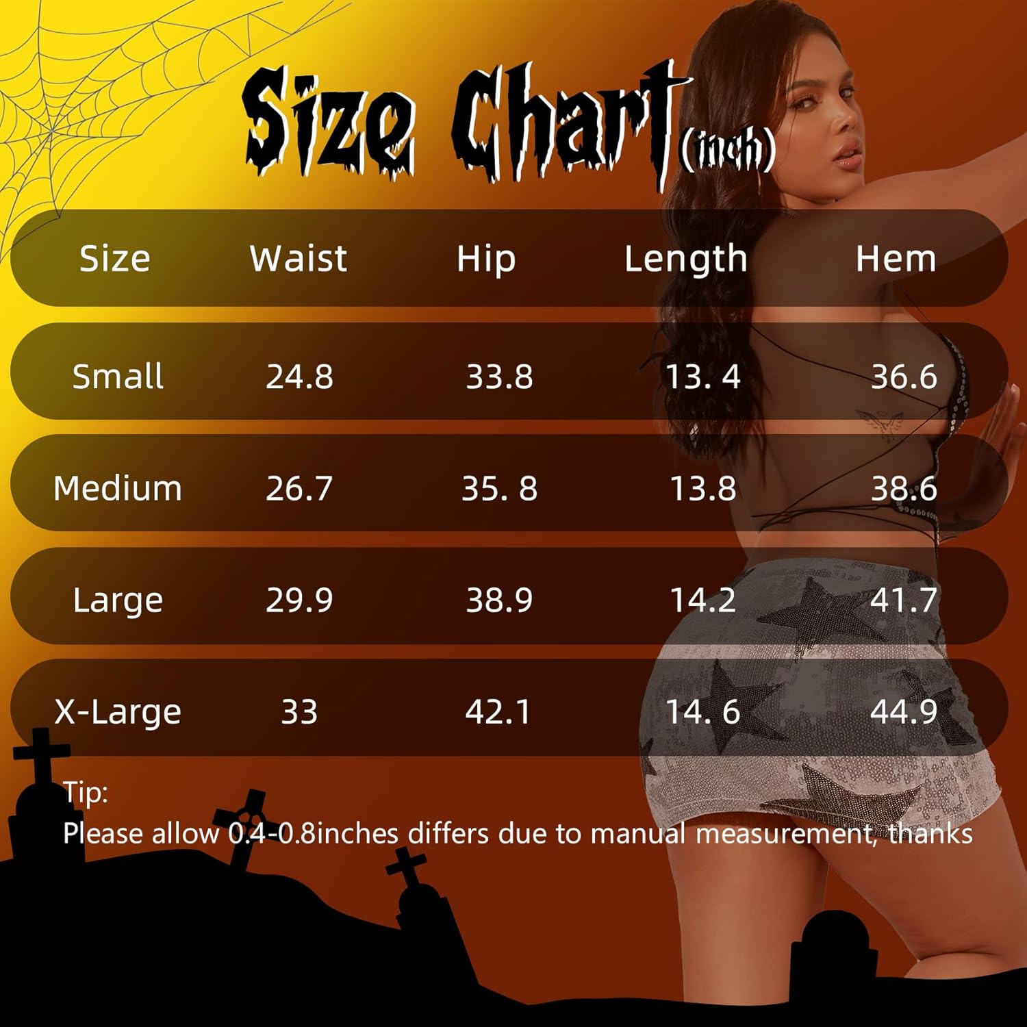 CULACCINO Women's Sequin Skirt Metallic Glitter Skirt Elastic Waist Sparkly Club Bodycon Mini Skirt - Image 5