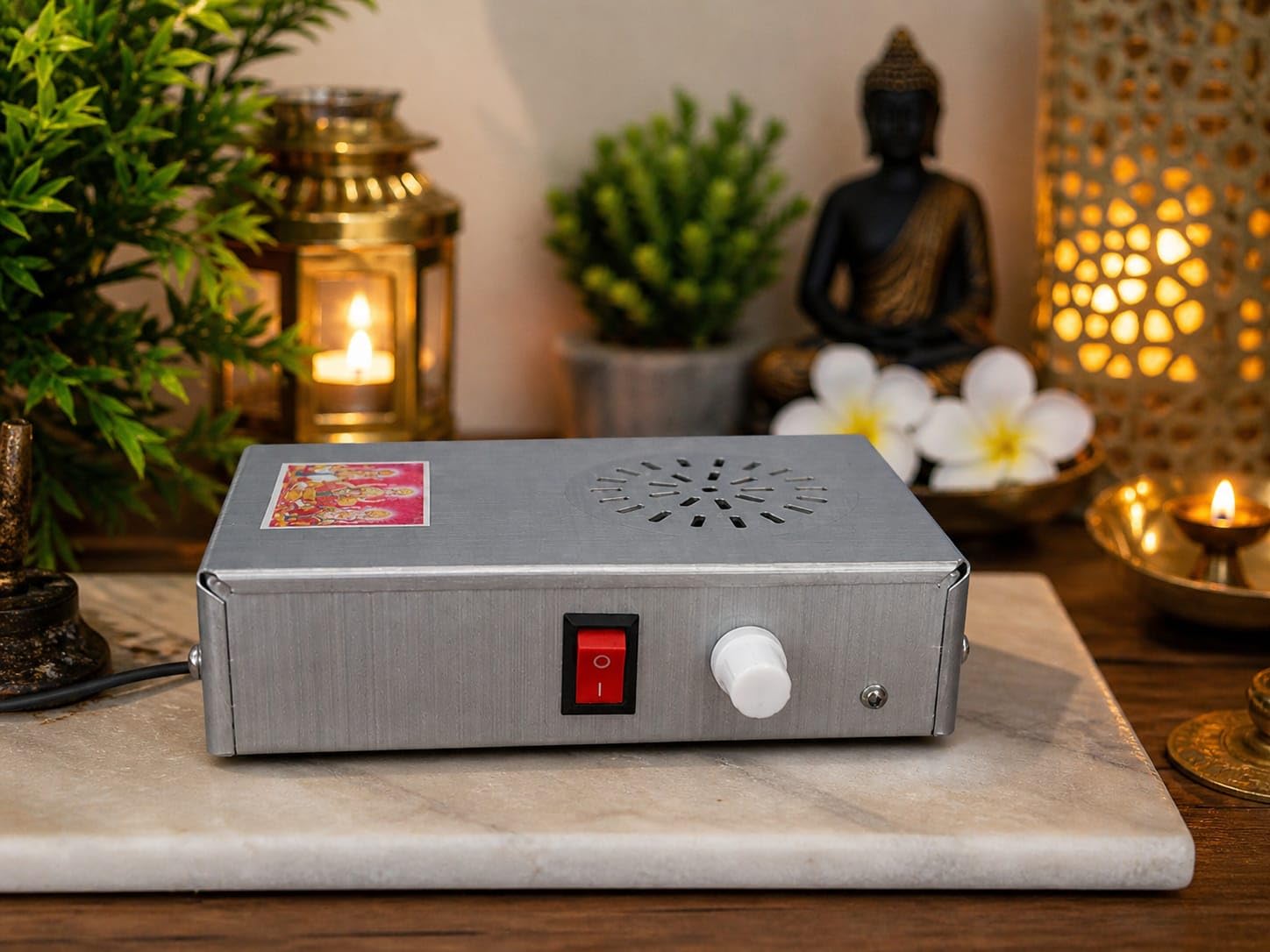 Music Mantra Stereo | Mini Bhajan Player Box, Devotional Audio Player, Wired Electric Speaker, Meditation Music Box-image-6