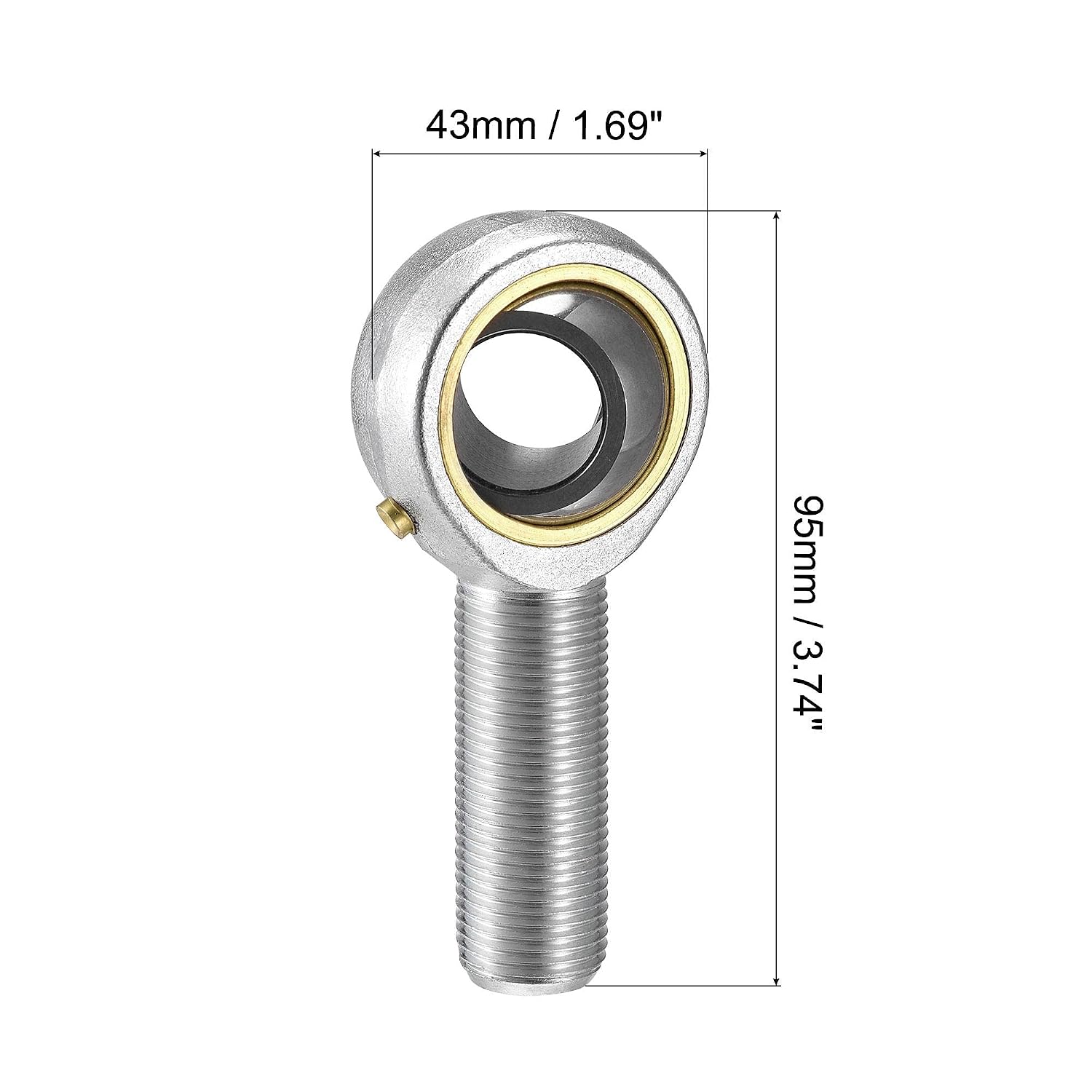 uxcell POSB12 Rod End Bearing 3/4-inch Bore Pre-Lubricated Bearing 3/4-16 Male Thread Left Hand