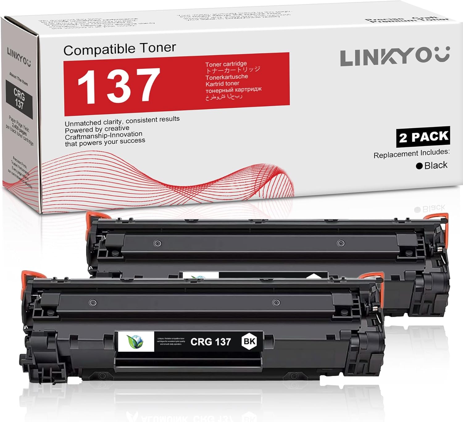 137 Toner Cartridge : 2 Pack Black CRG 137 Replacement for Canon 137 Toner Cartridge for ImageCLASS MF232w MF242dw LBP151dw MF212w MF216n MF217w MF244dw MF247dw Printer