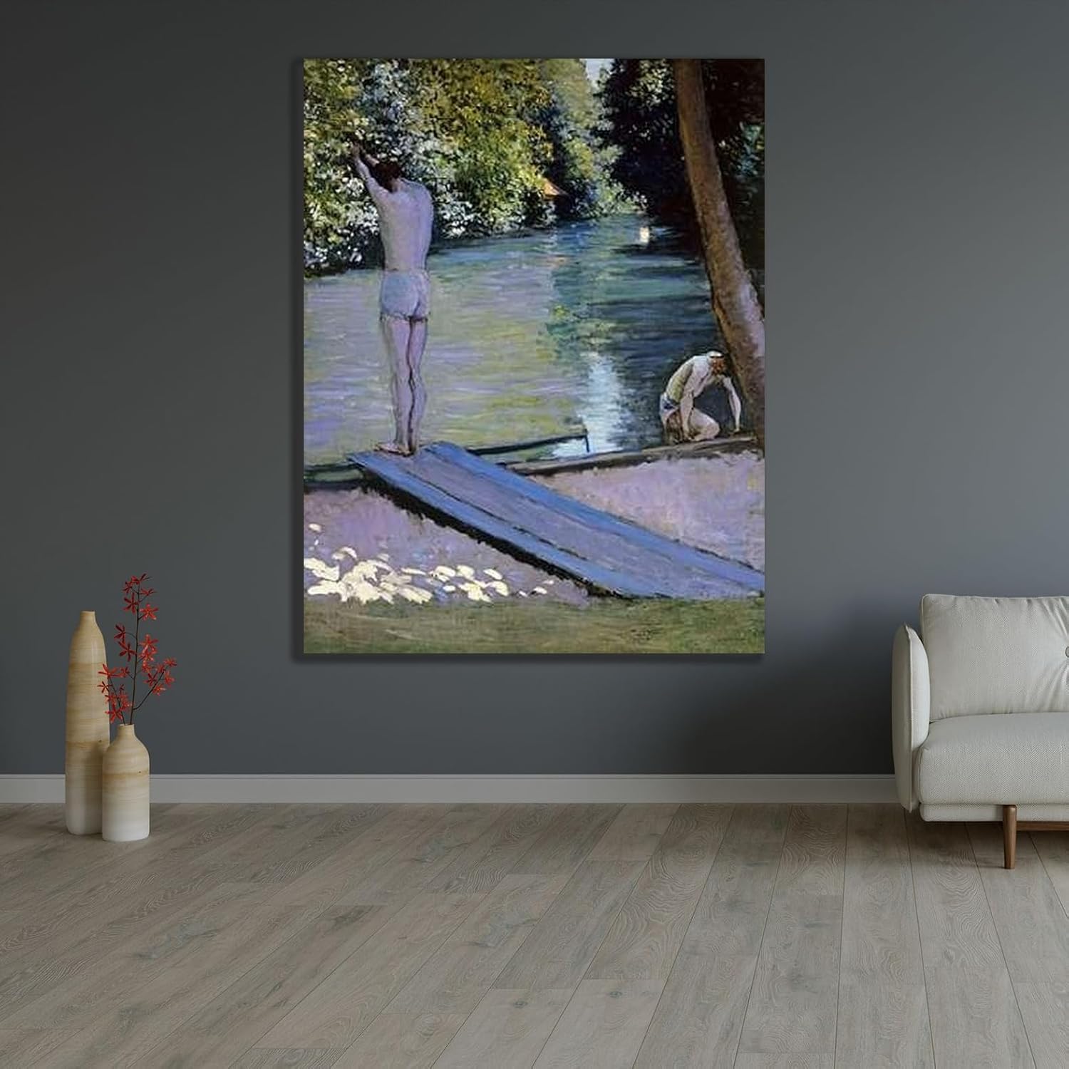 ArtDirect Bather About To Plunge Into The River Lyrres Unframed Art Print Giclee Poster by Caillebotte, Gustave - Customization Sizes 8x10, 11x14, 16x20, 24x31, 36x46, and 47x60 Inches