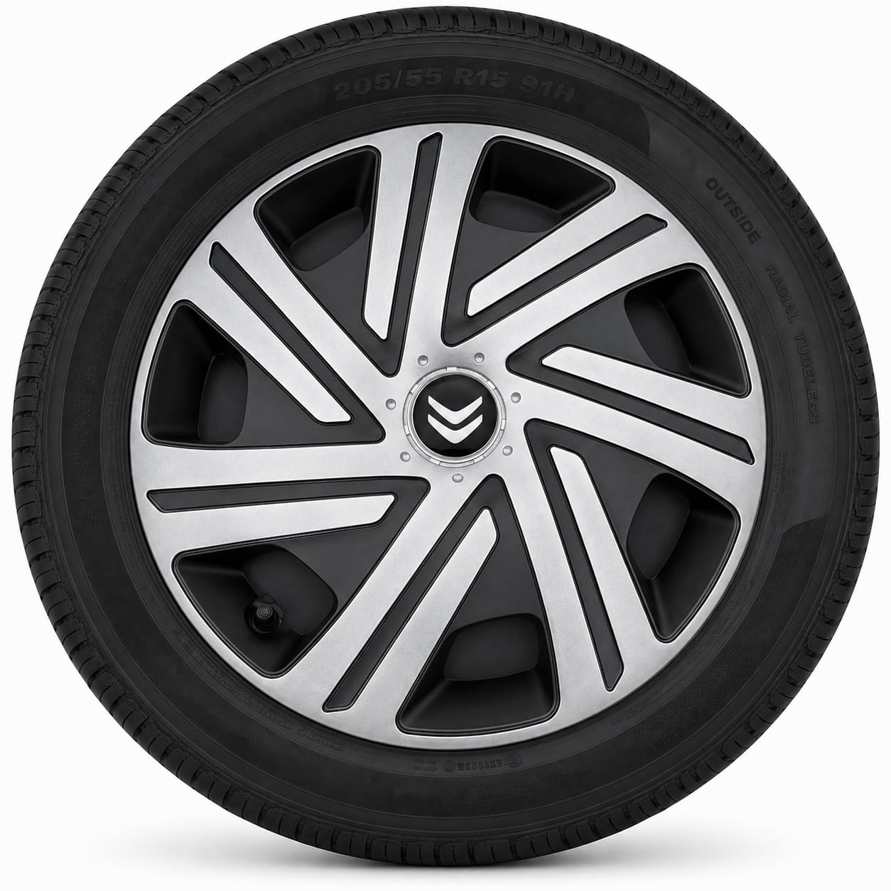 JESTIC Cyrkon Lot de 4 enjoliveurs 16 Pouces – compatibles avec Citroen Berlingo C3 C4 C5 C8 Xsara