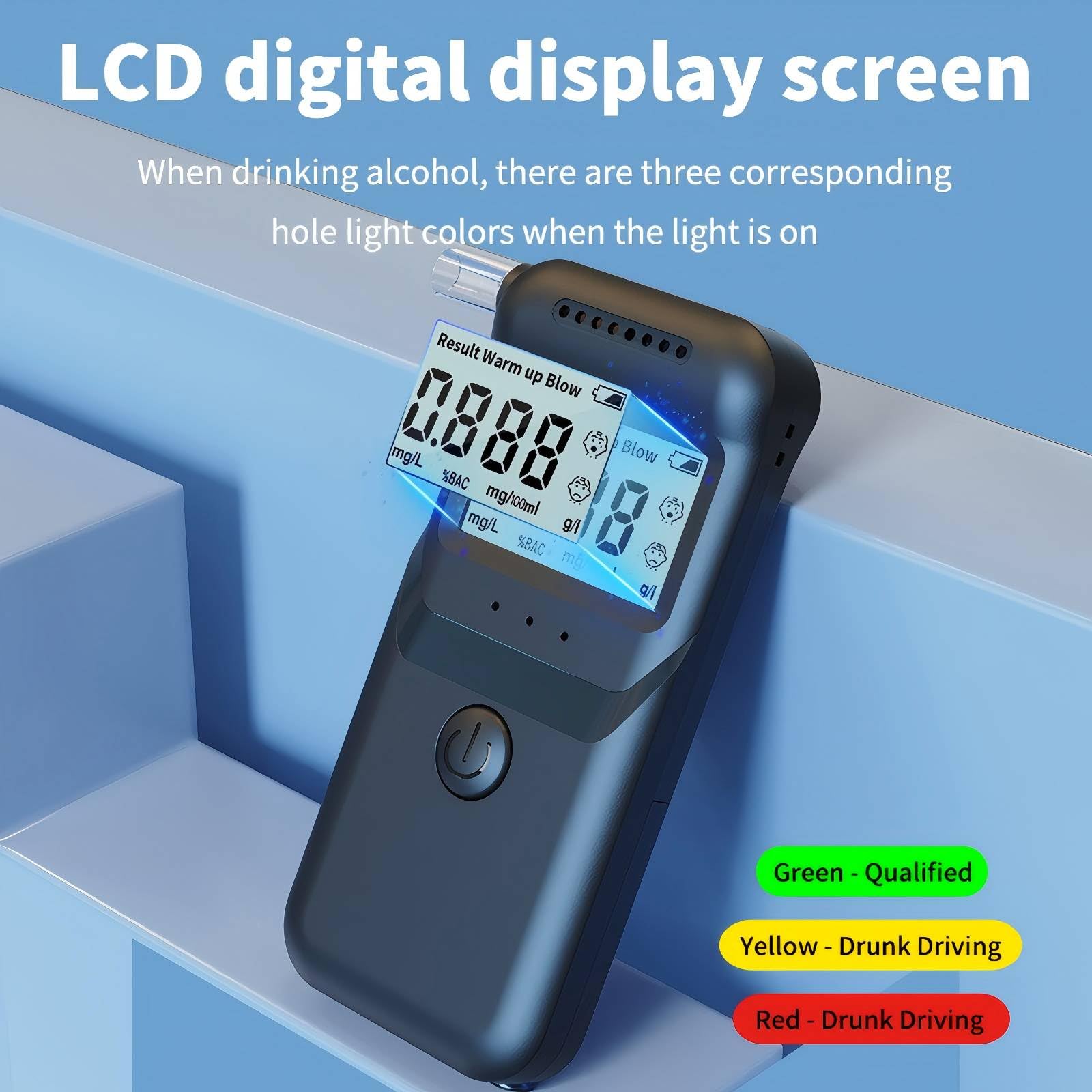 Etilometro Portatile Digitale - Alcol Test Professionale Con Display LCD | Precisione E Affidabilità Per Guida Sicura - Foto 8
